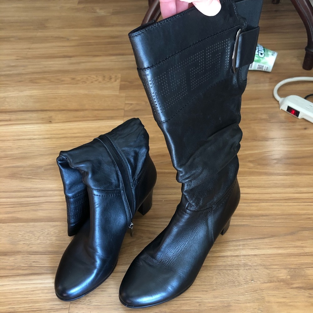 Leather boots